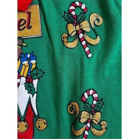 Vintage UGLY SWEATER NOEL BESTIE SIZE L made in USA - Picture 3 of 8